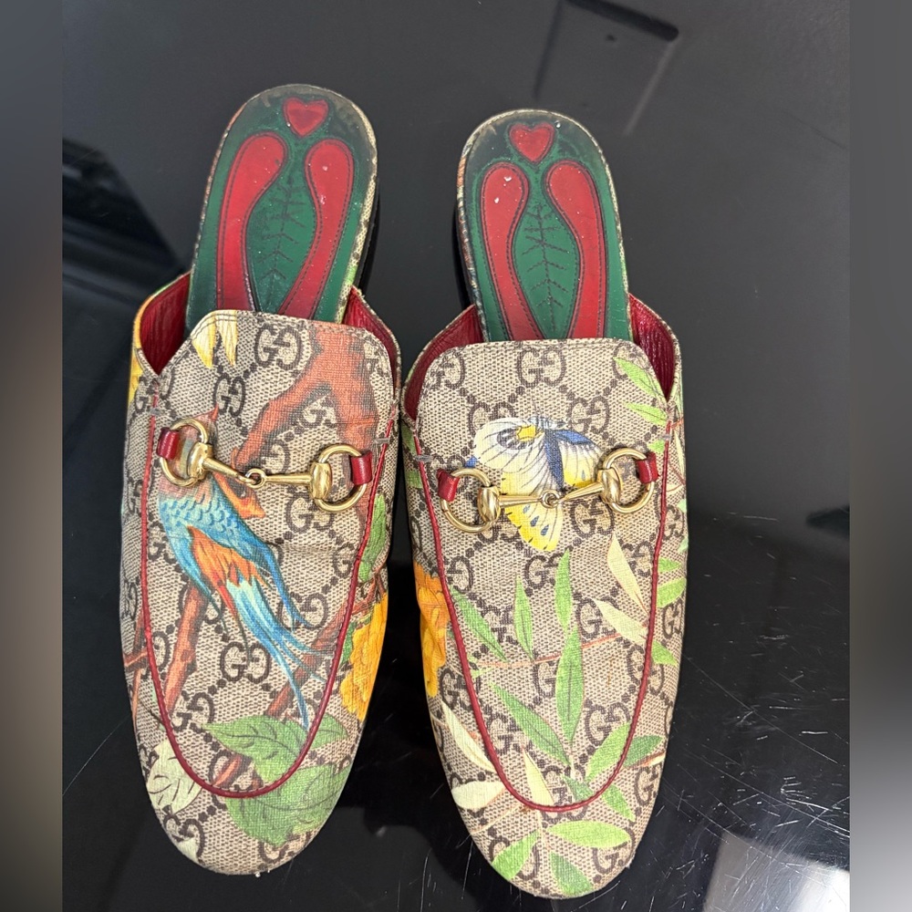 Gucci Multicolor GG Canvas Loafers